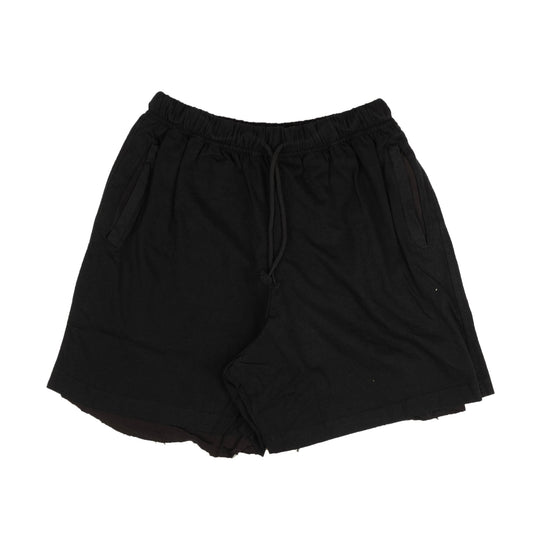 424 On Fairfax Frayed Edge Cotton Drawstring Shorts - Black
