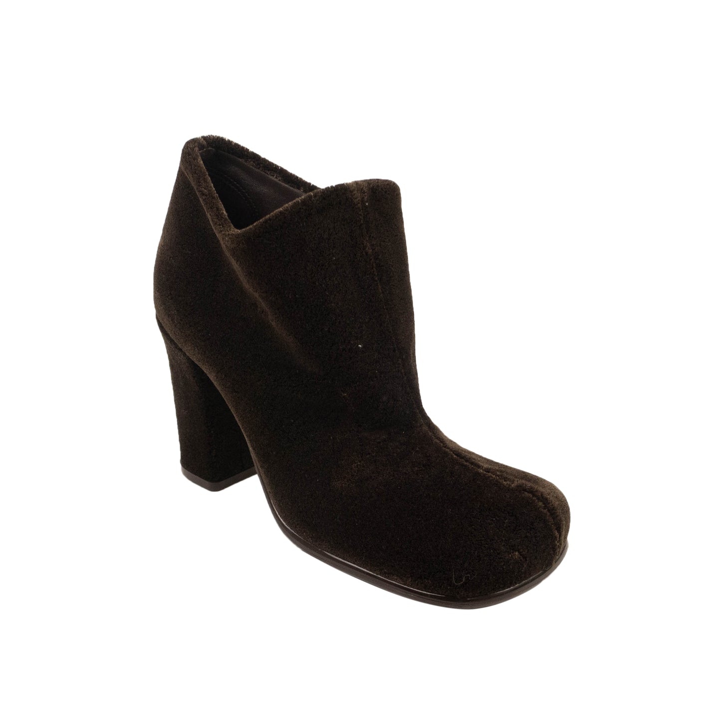 Bottega Veneta Storm Square Toe Suede Ankle Boots - Brown