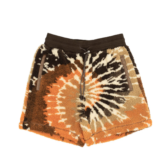Amiri Tie-Dye Polar Fleece Shorts - Orange/Brown