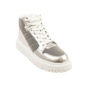 Silver Quilted Nylon D-Player Sneakers