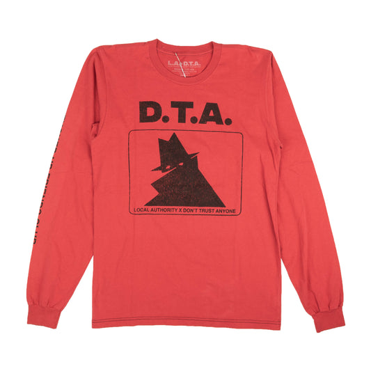 Local Authority X Don'T Trust Anyone Crooke Long Sleeve T-Shirt - Red