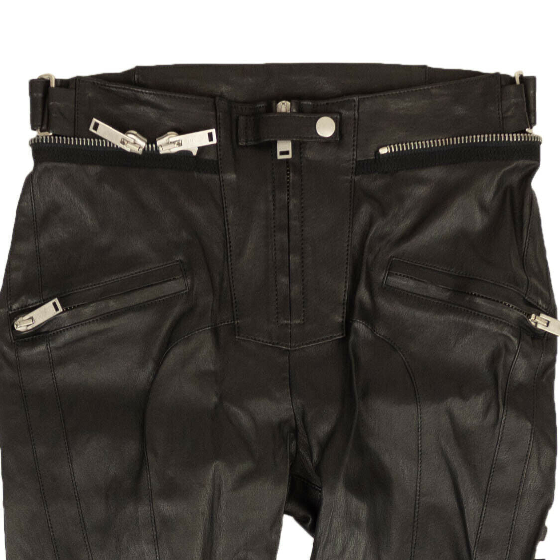 Unravel Project Leather Logo Skinny Pants - Black
