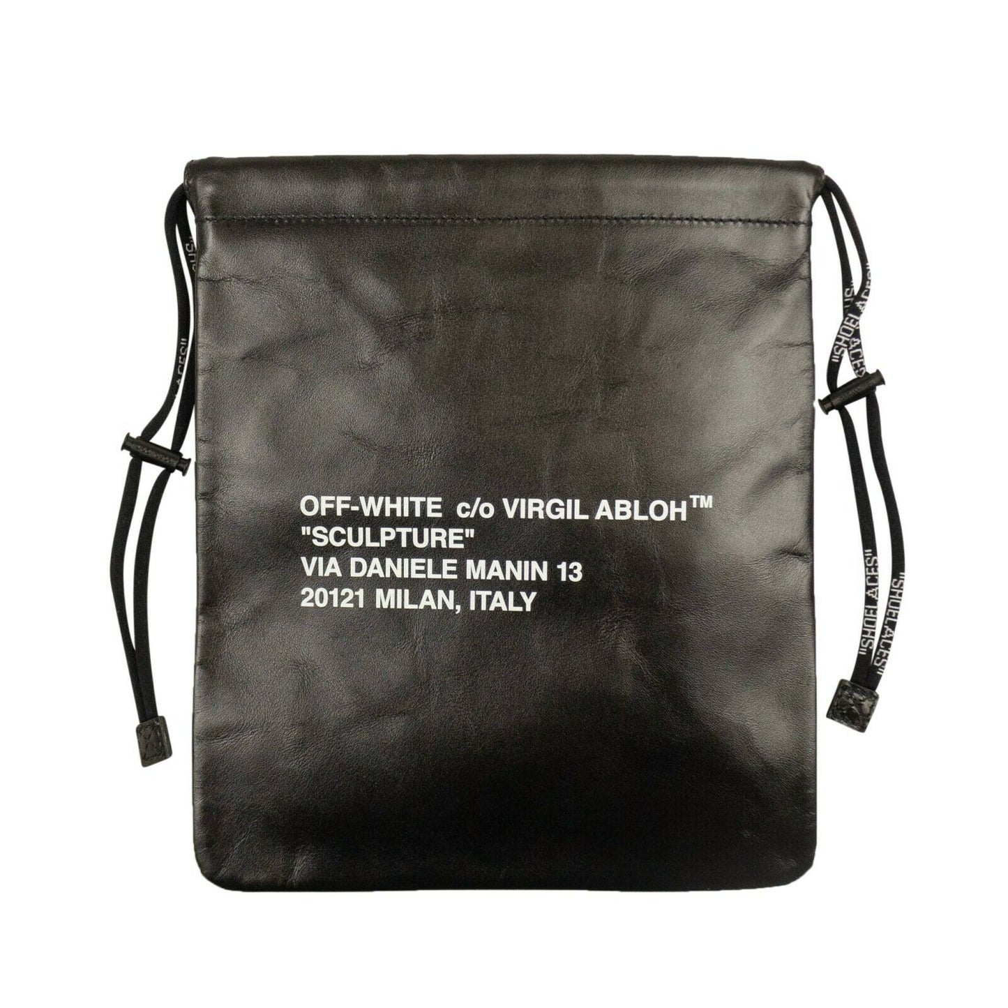 Off-White C/O Virgil Abloh Leather Drawstring Bag - Black