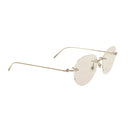 Silver Rimless Round Eyeglasses