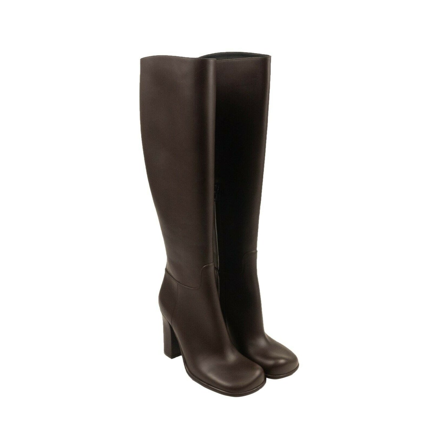 Bottega Veneta Storm Square Toe Knee High Boots - Brown