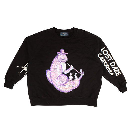 Lost Daze Mad Cat Crewneck - Black