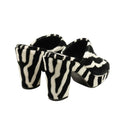 Black And White Carpet Zebra Gleam Sandals