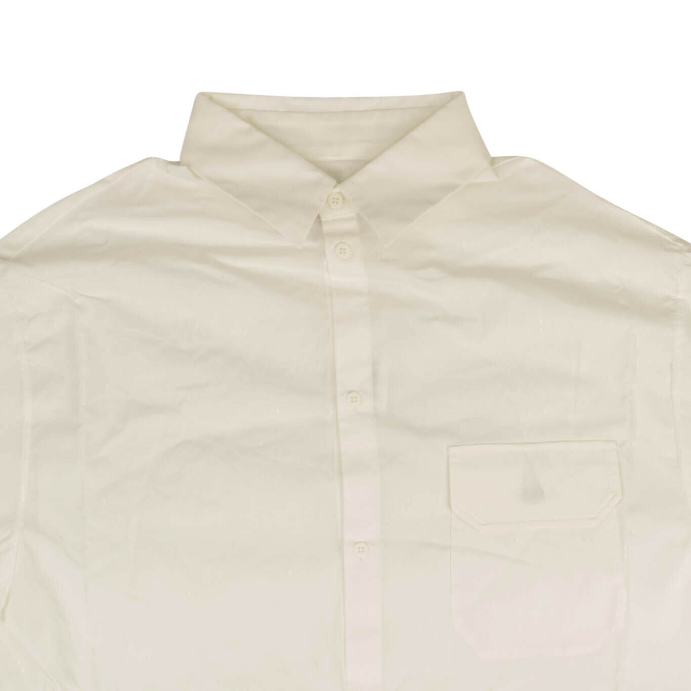 424 On Fairfax Short Sleeve Logo Patch Button Down - White