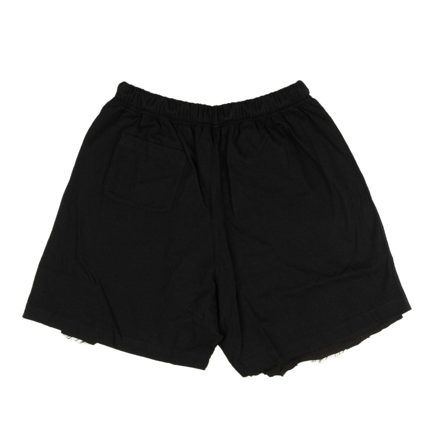 424 On Fairfax Frayed Edge Cotton Drawstring Shorts - Black