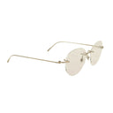 Silver Rimless Round Eyeglasses