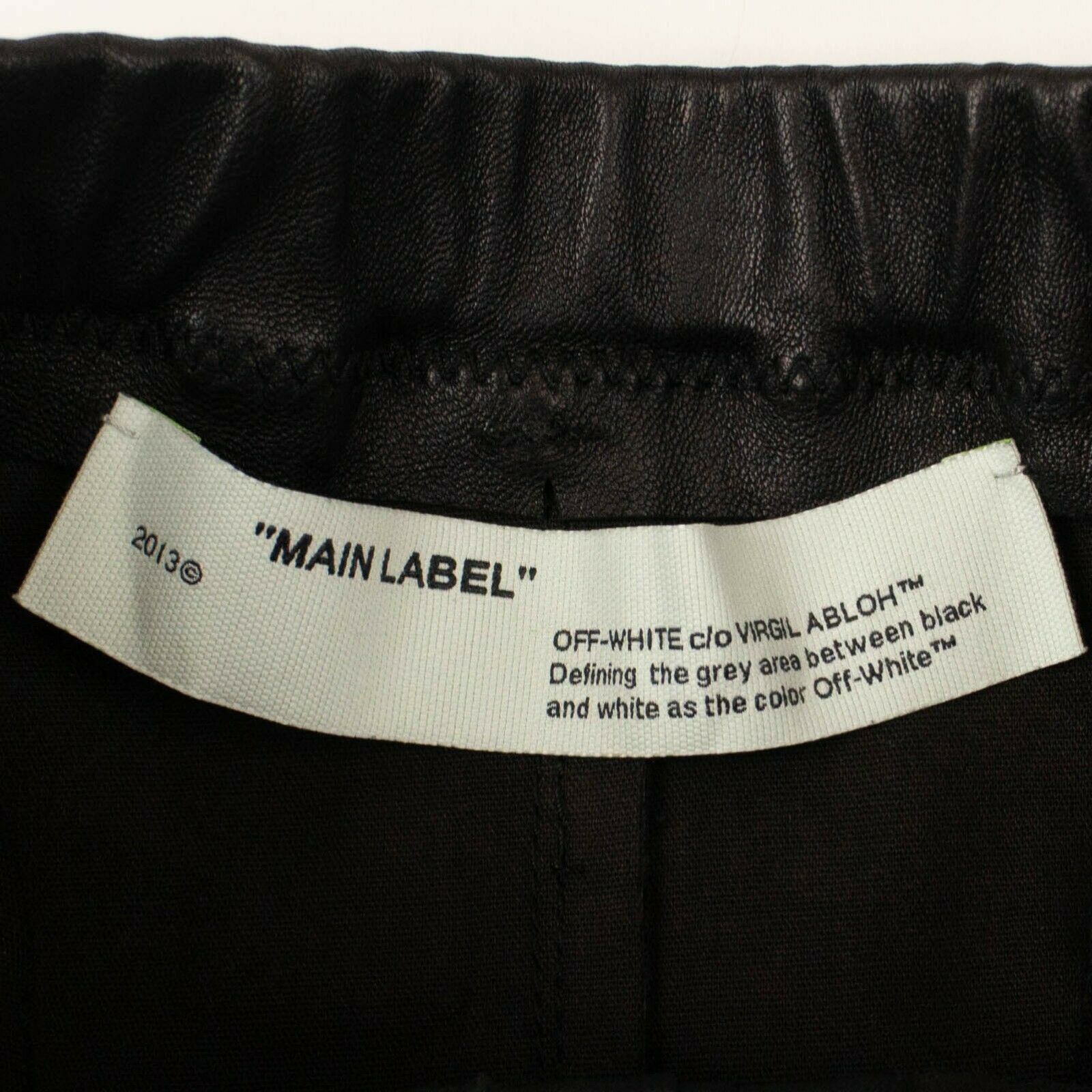 Off-White C/O Virgil Abloh High Waisted Leather Pants - Black
