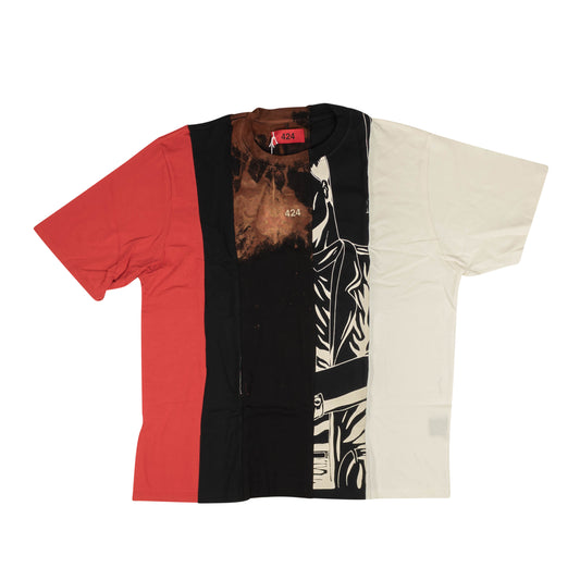 424 On Fairfax Reworked T-Shirt - Black/White/Brown/Multi