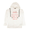 White Cotton Printed Hooded Shirt