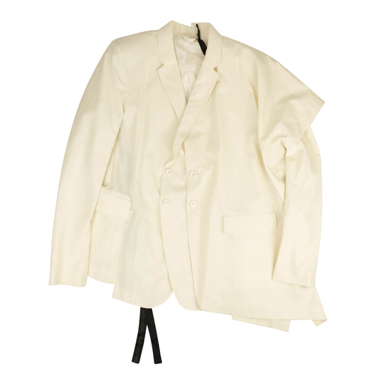 Unravel Project Asymmetric Suit Jacket Blazer - White