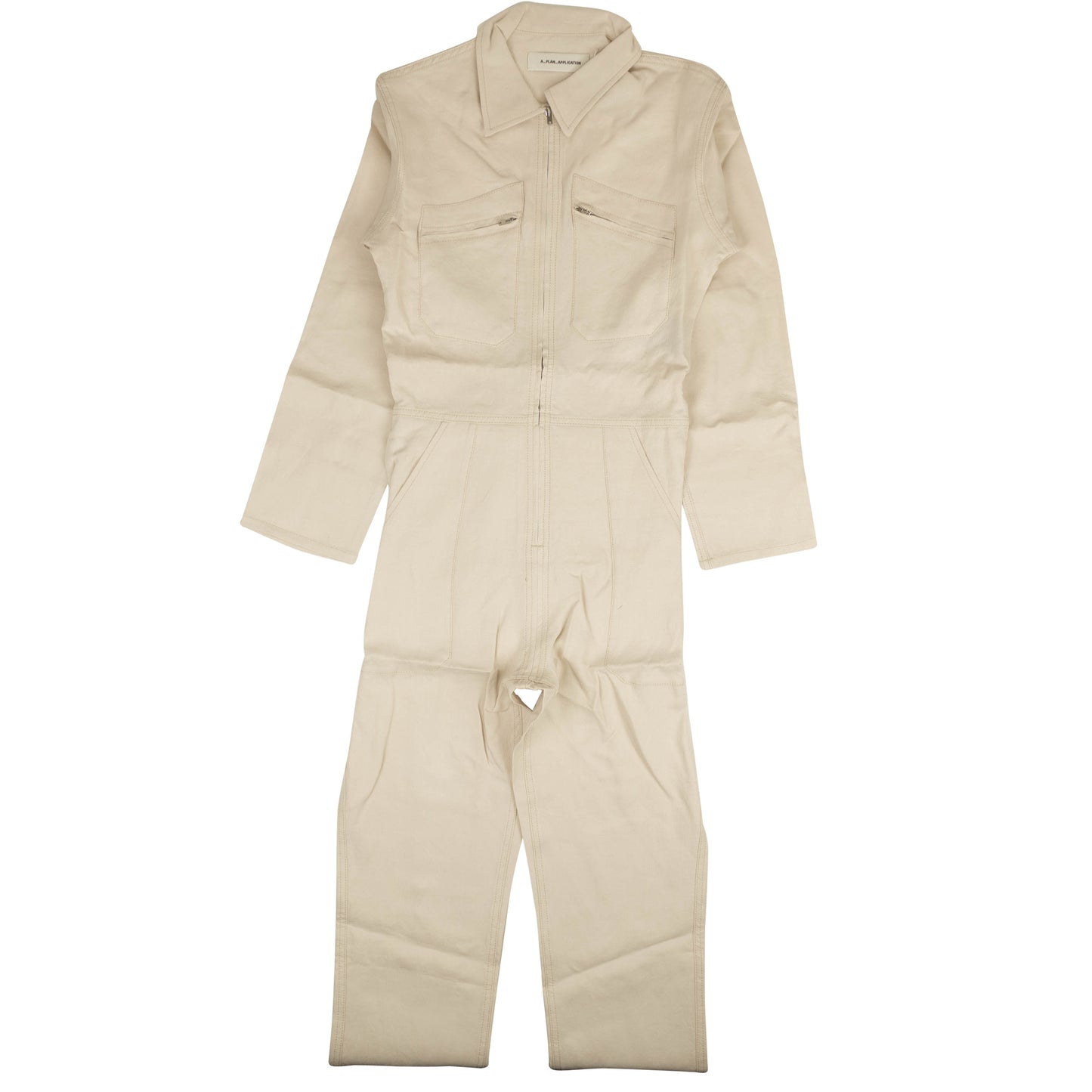 A.P.C Linen Contrast Stitch Jumpsuit - Beige