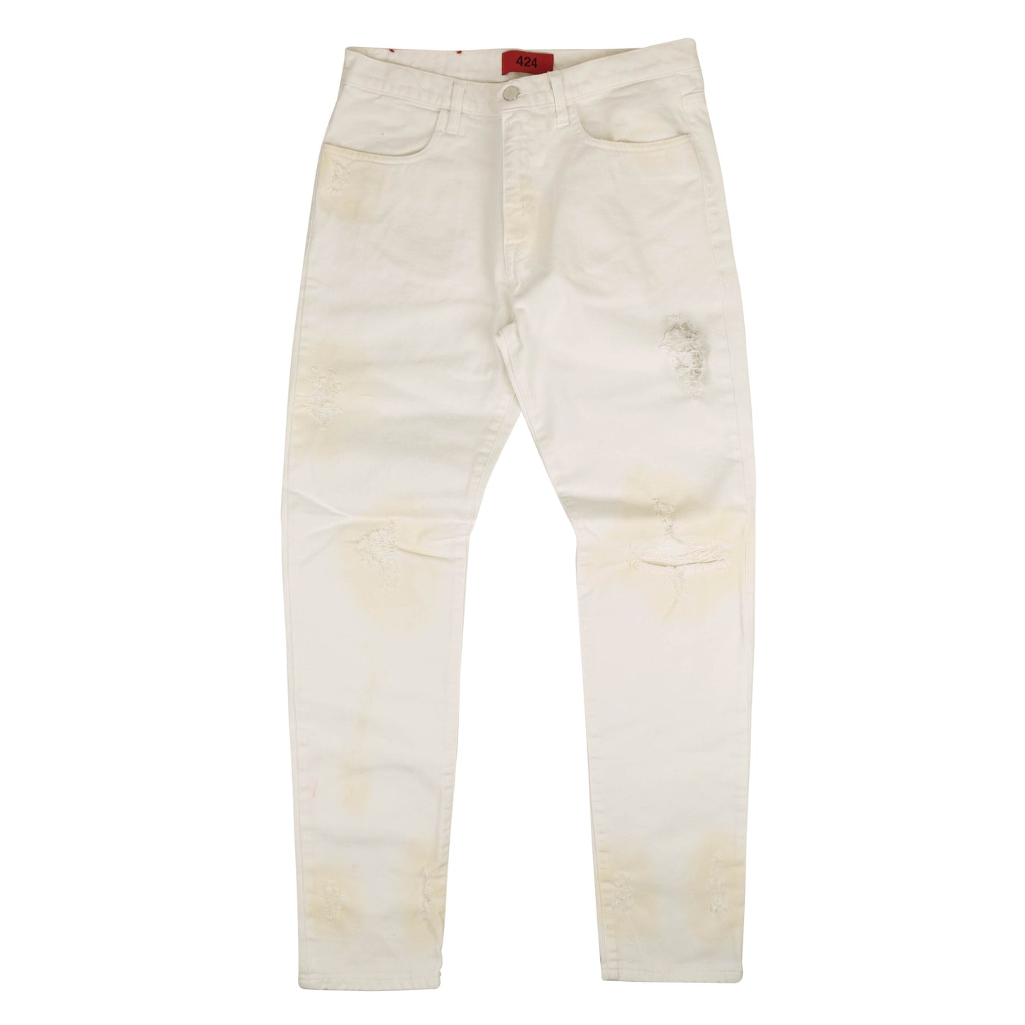 424 On Fairfax Distressed Jeans - White