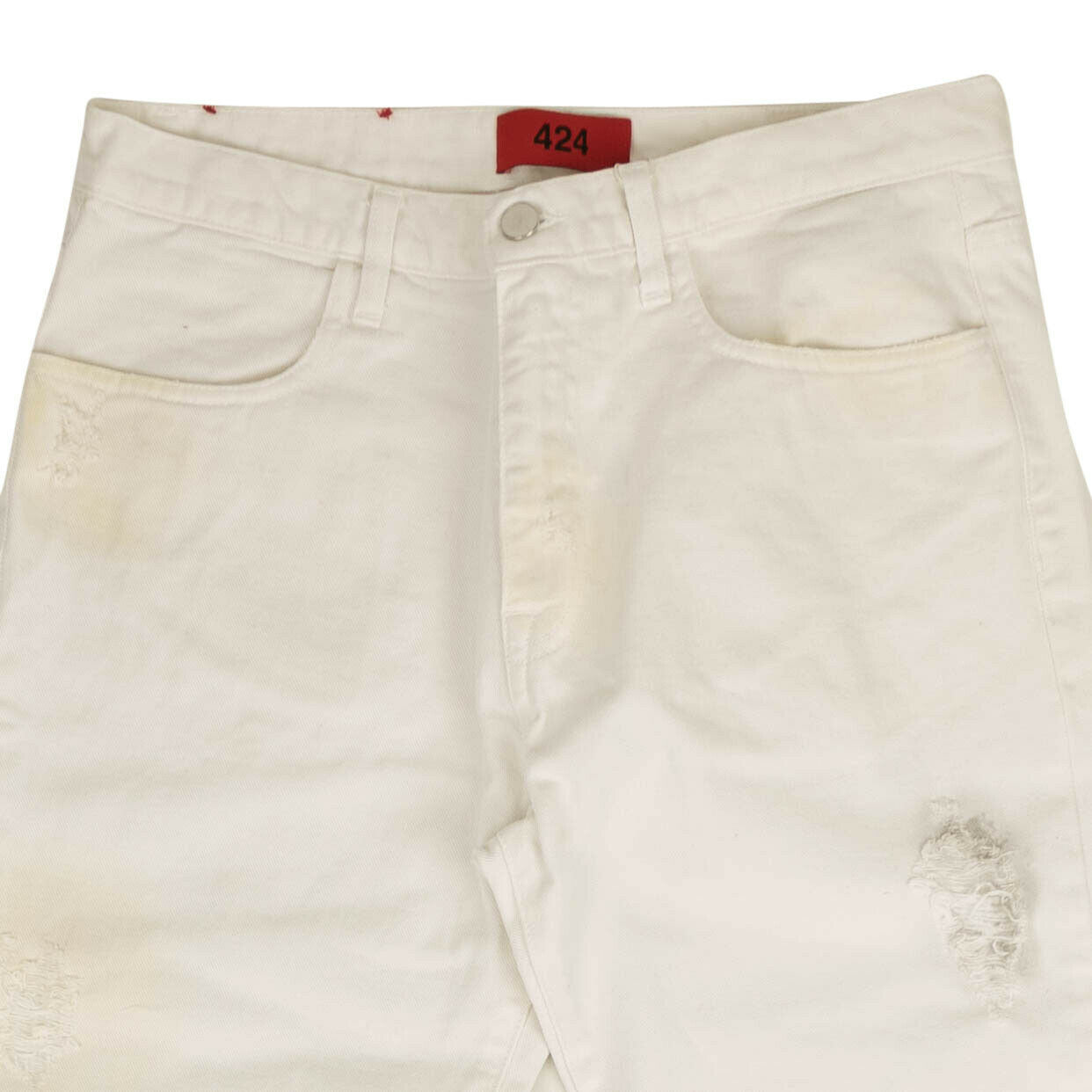 424 On Fairfax Distressed Jeans - White