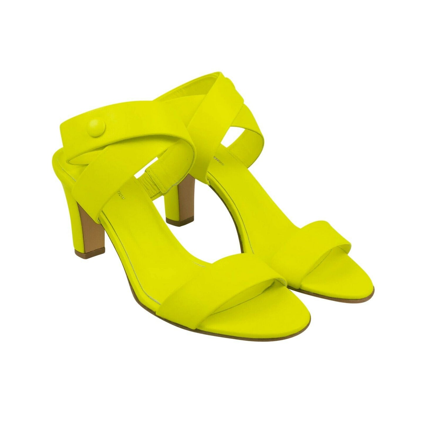 A.P.C Twist Strap Heels - Neon Yellow