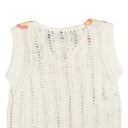 White Embroidered Lemon Crocheted Vest