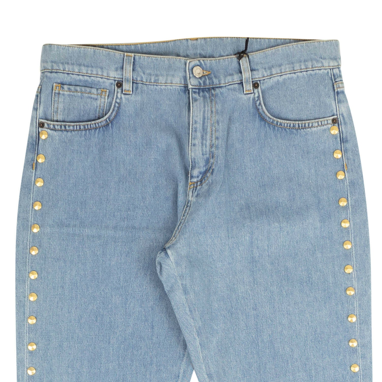 Moschino Couture Gold Nailhead Accent Jeans - Wash