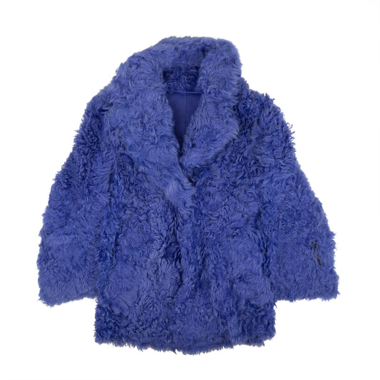 Off-White C/O Virgil Abloh Shearling Fur Coat - Blue