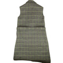 Gray Green Plaid Belt Vest Coat