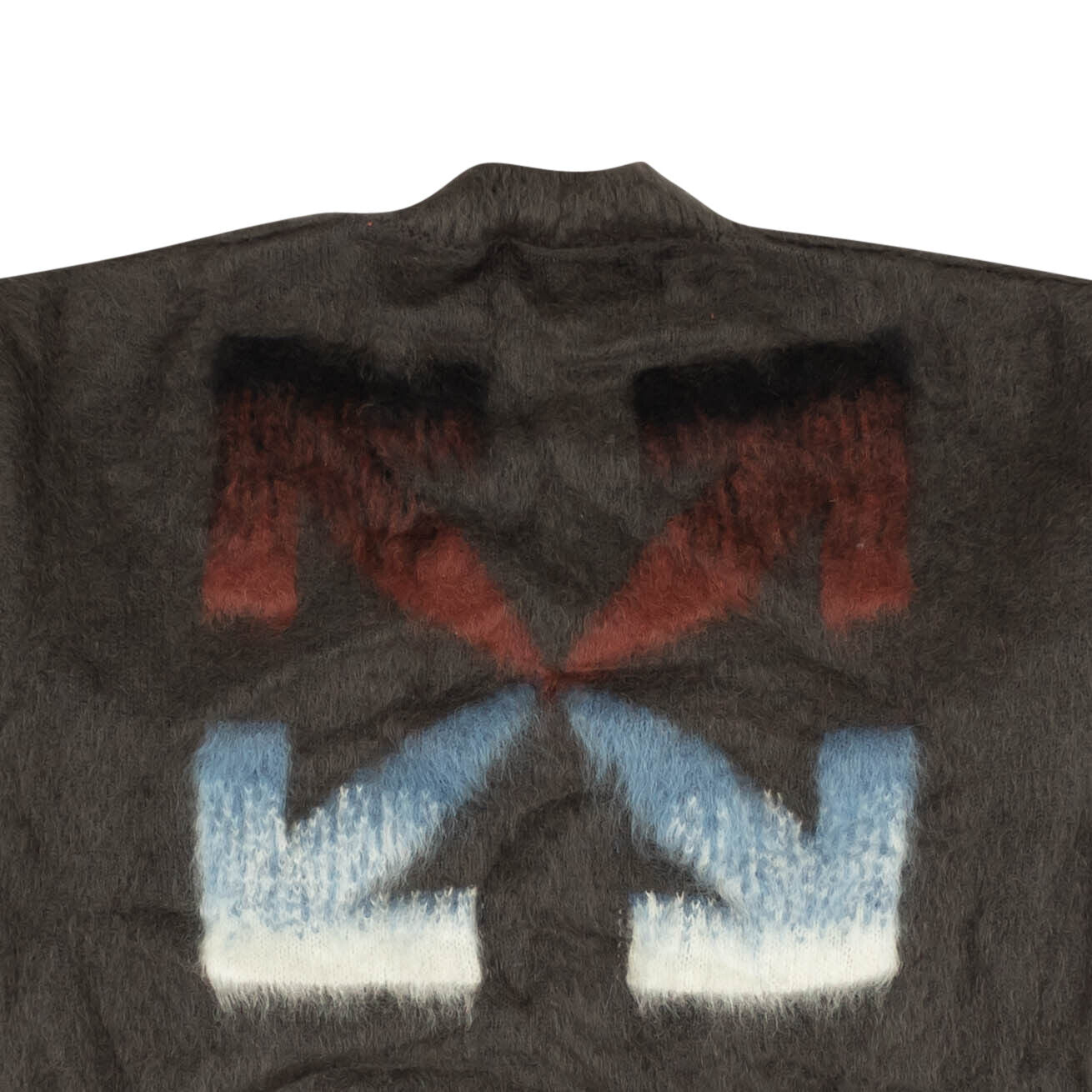 Off-White C/O Virgil Abloh Diag Brushed Mohair Crewneck - Gray