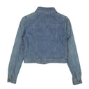 Blue Eyelet Ruffle Denim Jacket