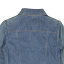 Blue Eyelet Ruffle Denim Jacket