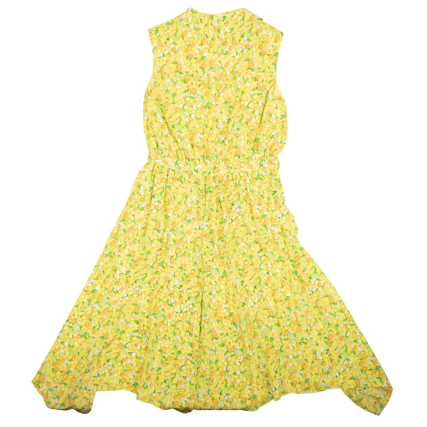 NWT BOUTIQUE MOSCHINO Yellow Lemon Silk Wrap Assymetrical Dress