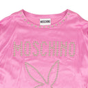 Pink Nailhead Logo Bunny Silk Dress