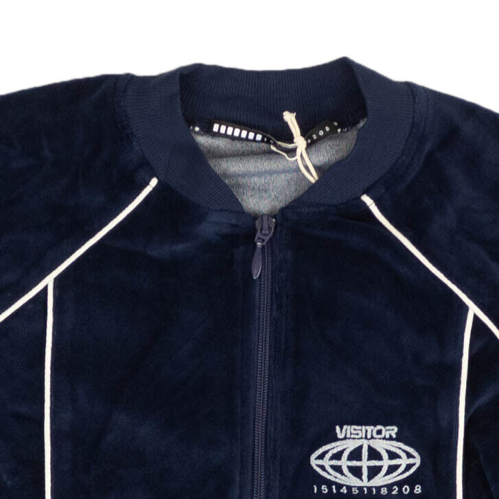 Visitor On Earth Velour Sweatshirt - Navy Blue