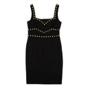Black Gold Stud Accent Sweatheart Dress