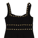 Black Gold Stud Accent Sweatheart Dress