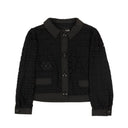 Black Lace Buttoned Evening Jacket