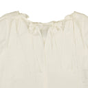White Bow Accented Short Sleeve Blouse