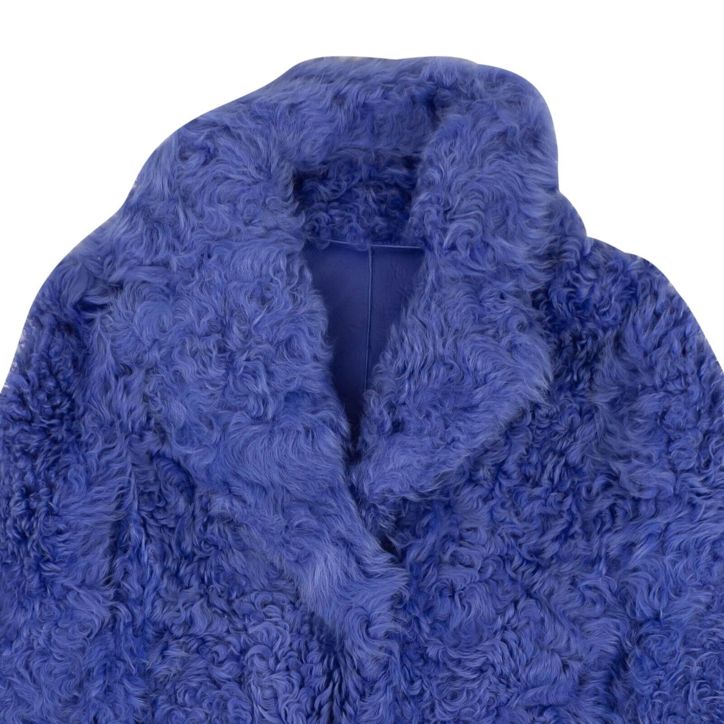 Off-White C/O Virgil Abloh Shearling Fur Coat - Blue