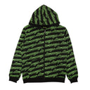 Psychworld Allover Logo Zip Up Hoodie - Green