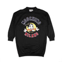MOSCHINO COUTURE BLACK CREWNECK LOGO SWEATSHIRT DRESS