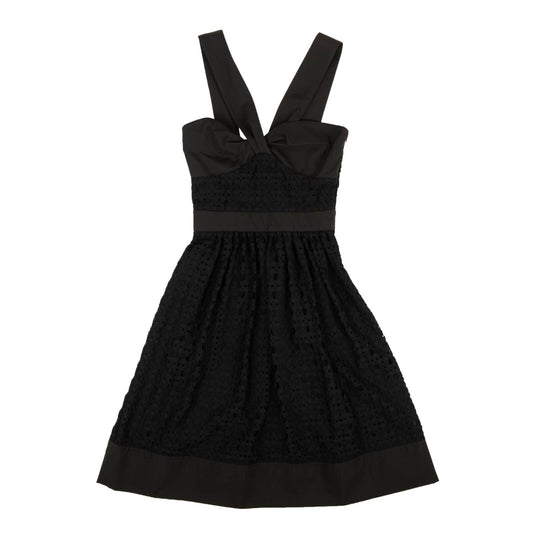 NWT BOUTIQUE MOSCHINO Black Sweetheart Lace V-Strap Dress