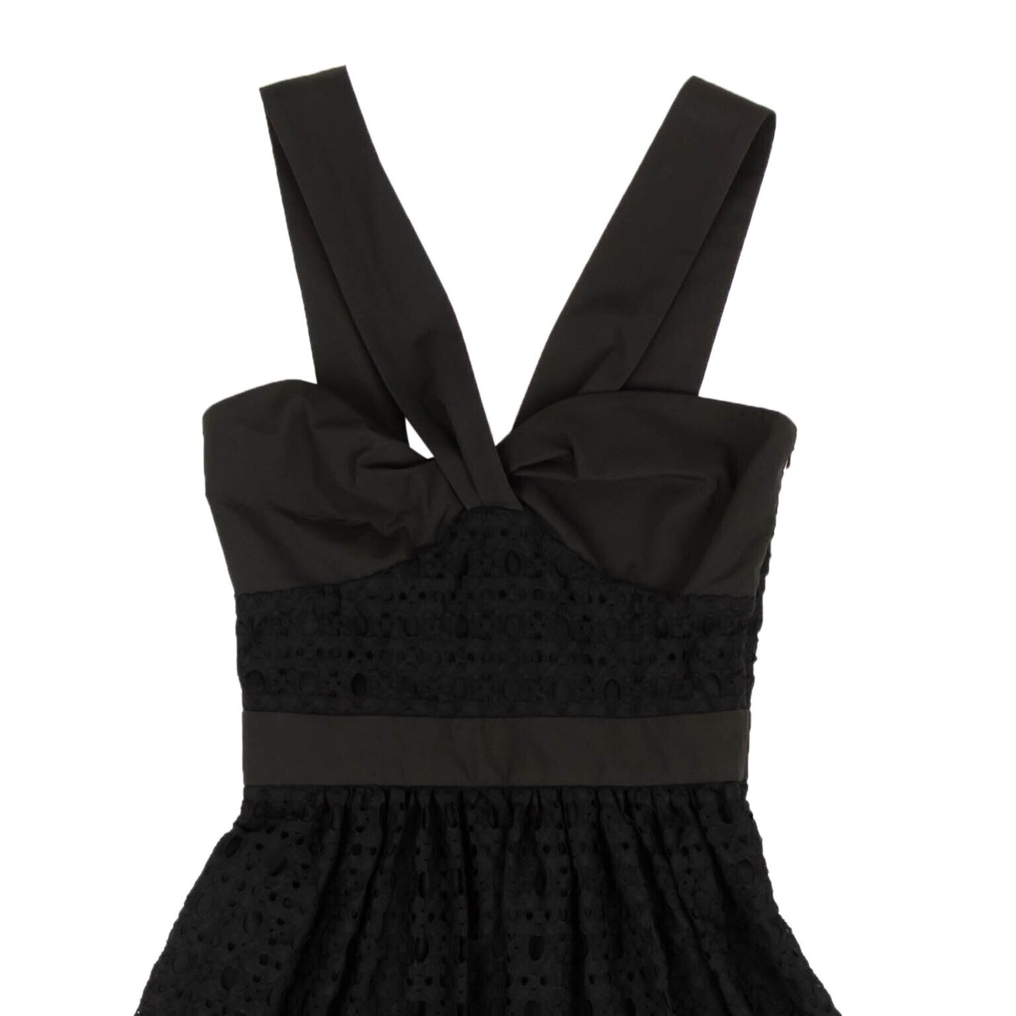 NWT BOUTIQUE MOSCHINO Black Sweetheart Lace V-Strap Dress