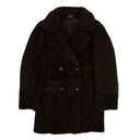Brown Shearling Fur Pea Coat