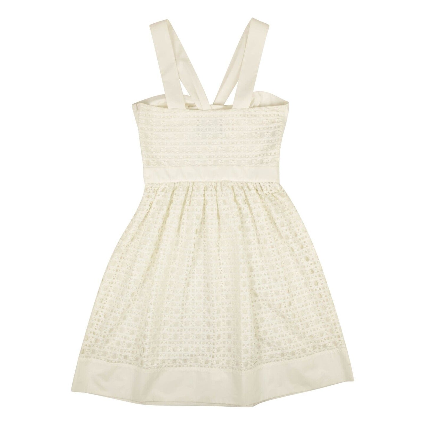 NWT BOUTIQUE MOSCHINO White Sweetheart Lace V-Strap Dress