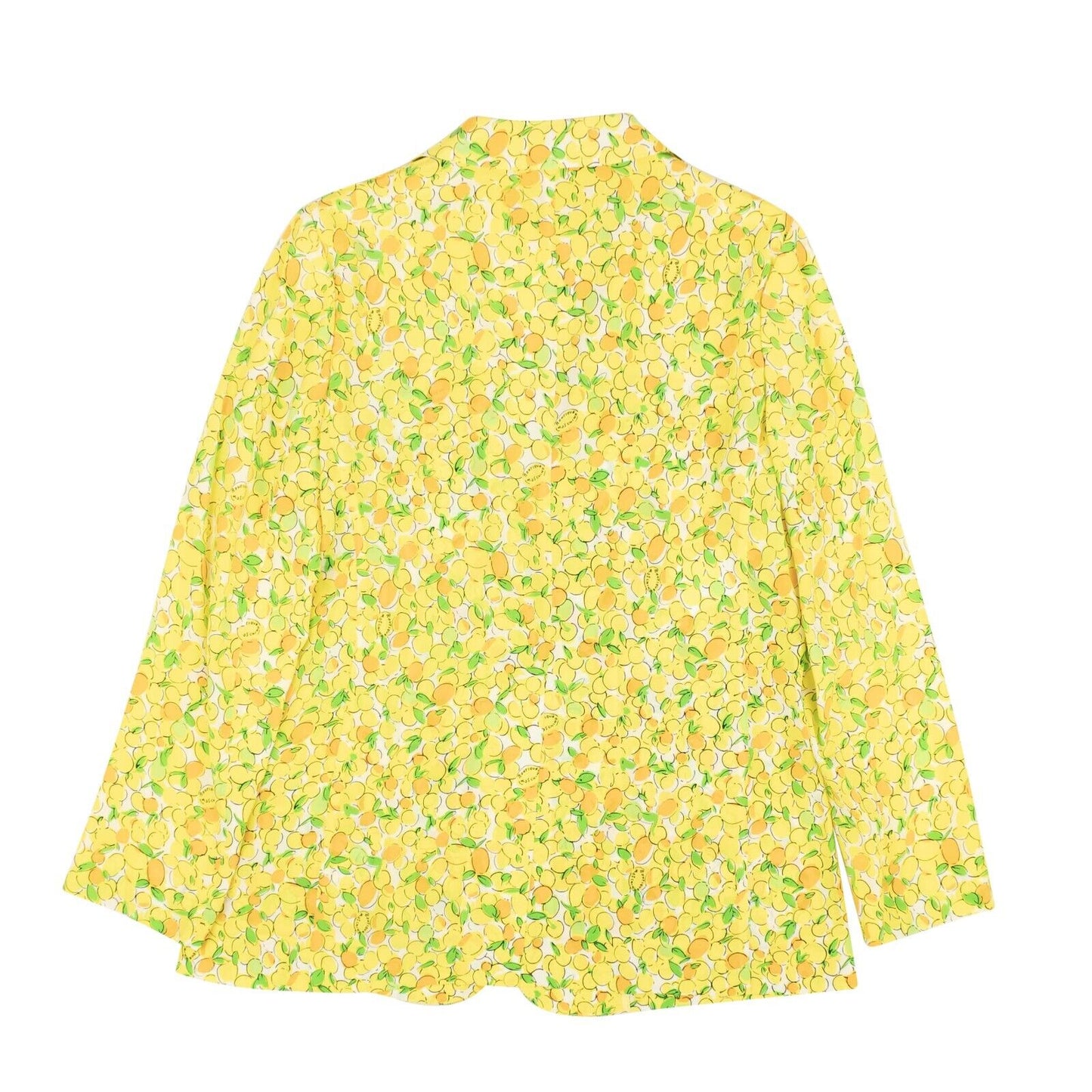 NWT BOUTIQUE MOSCHINO Yellow Lemon Print Silk Blazer Jacket