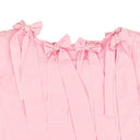 BOUTIQUE MOSCHINO PINK BOW ACCENTED SHORT SLEEVE BLOUSE