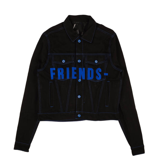 Vlone Friends Embroidery V Graphic Jacket - Black/Blue