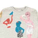 MOSCHINO COUTURE GREY WOMEN PRINTED CREWNECK SWEATSHIRT