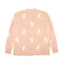 Pink Seahorse Jacquard Cardigan Sweater