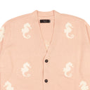 Pink Seahorse Jacquard Cardigan Sweater
