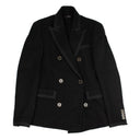 Amiri Boucle Double Breasted Coat - Black